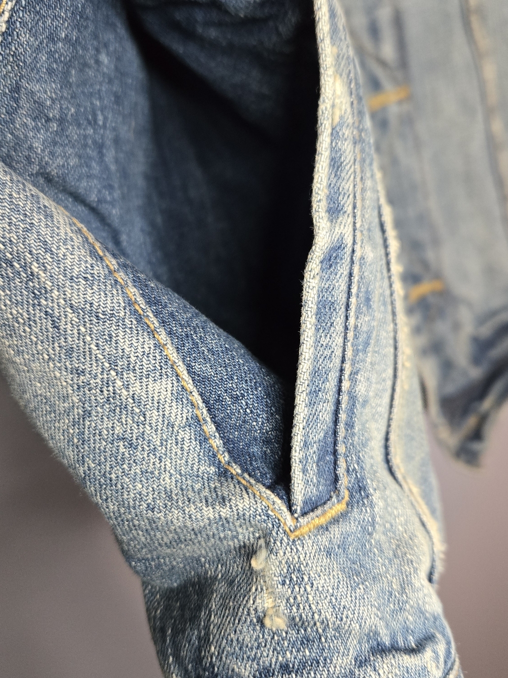 American Eagle Outfitters Blue Denim Jacket with Brown Corduroy Collar - Picture 10 of 16
